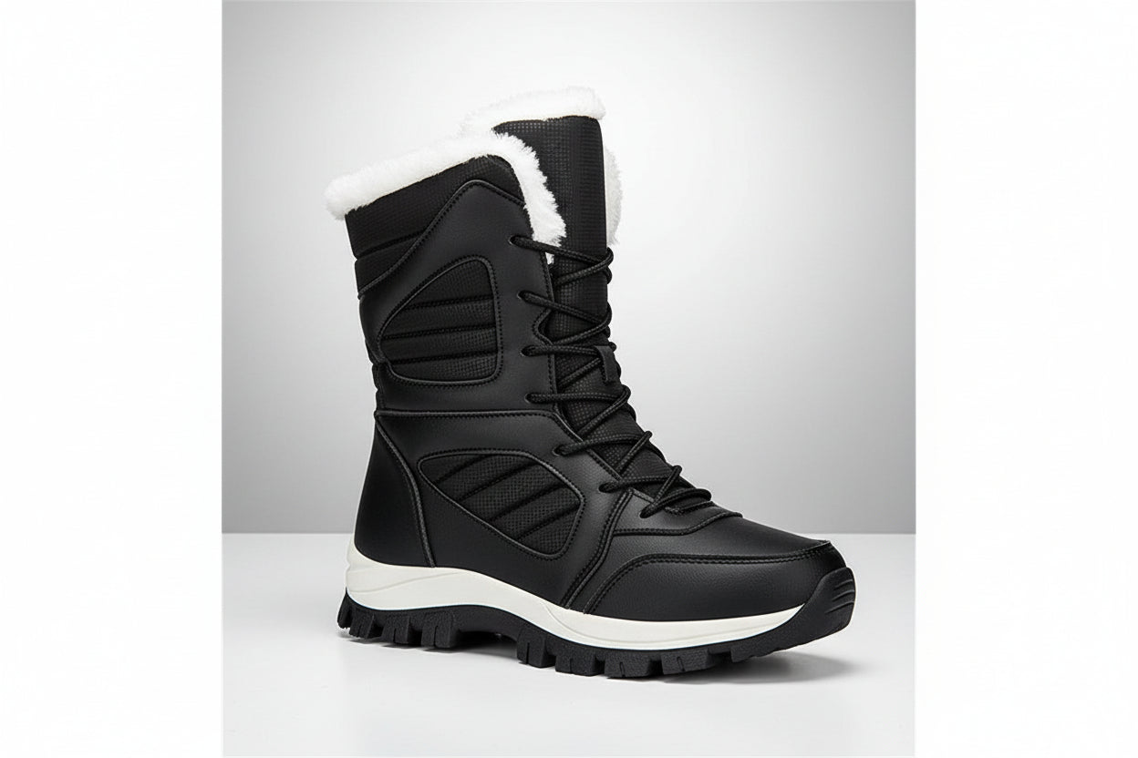 Snow Boots Cotton Boots For Winter High-top Lined With Fleece Extra Thick For Warmth And Waterproof 