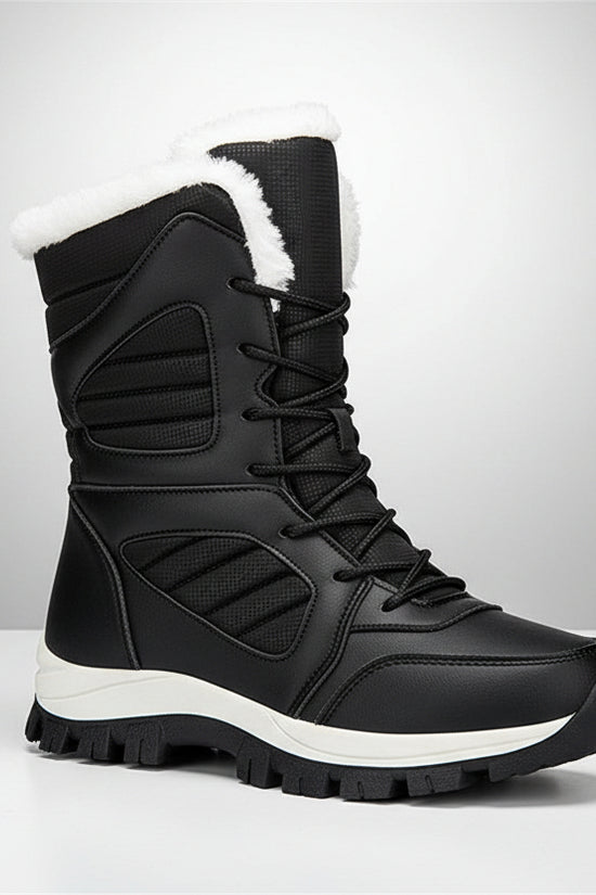 Snow Boots Cotton Boots For Winter High-top Lined With Fleece Extra Thick For Warmth And Waterproof 