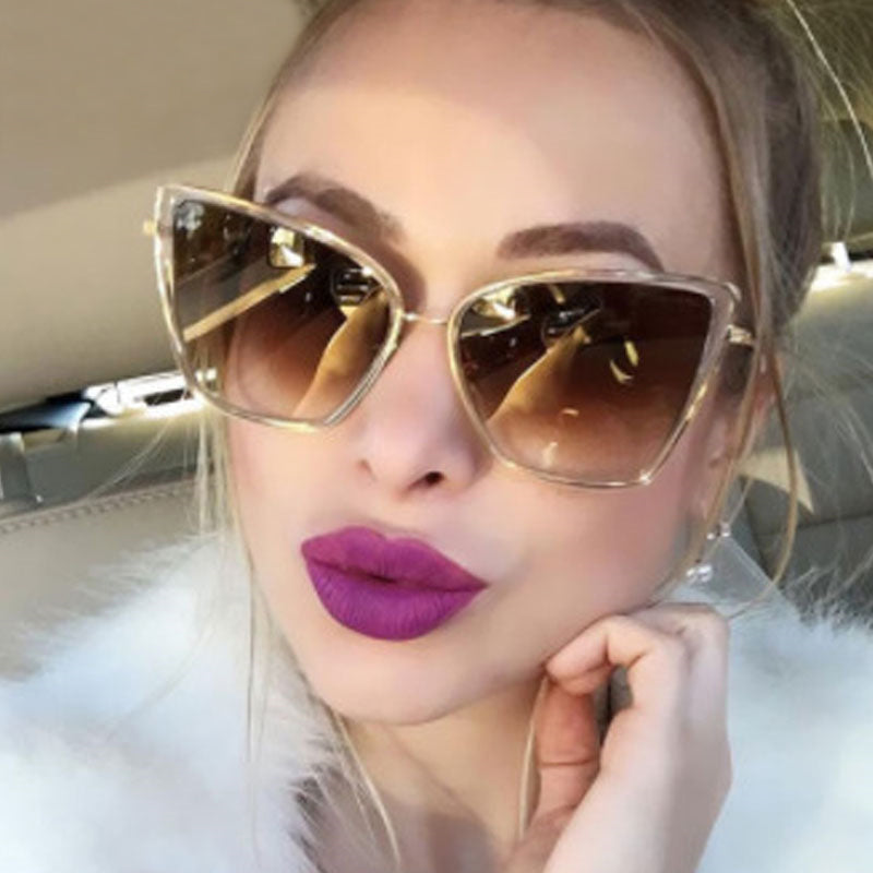 Big Cat Eye Sunglasses Women Black Mirror Sun Glasses Fashion Brand Designer High Quality Vintage Sunglass eprolo