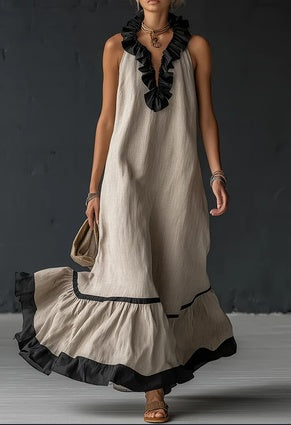 Resort-Style Linen Maxi Dress 