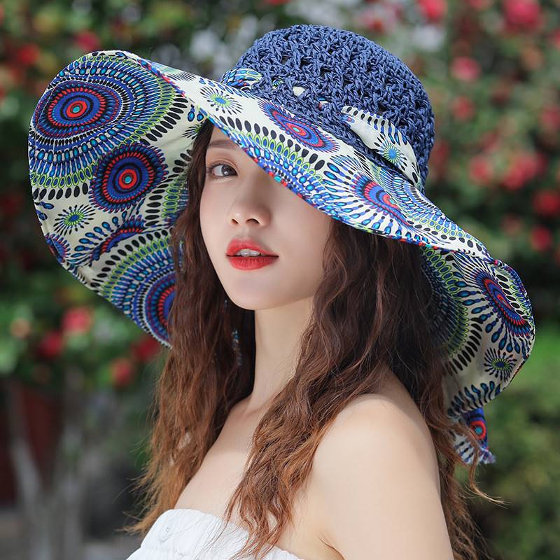 Summer Beach Sun Hat Beach Green Straw Hat For Women 