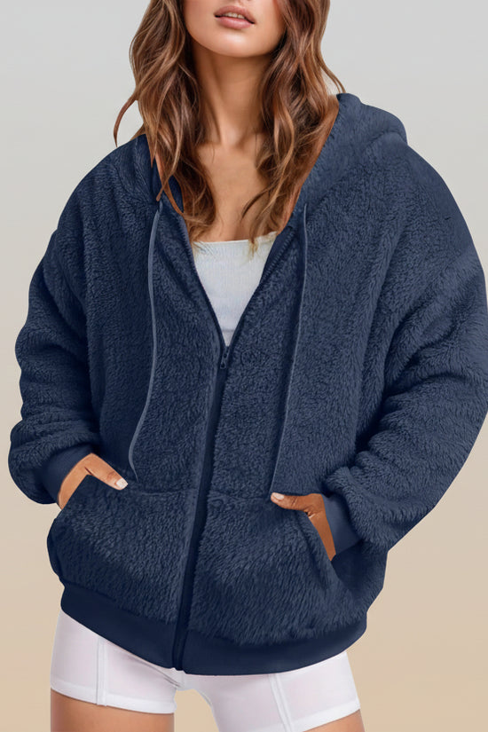 Autumn Winter Casual Long Solid Color Hoodie 