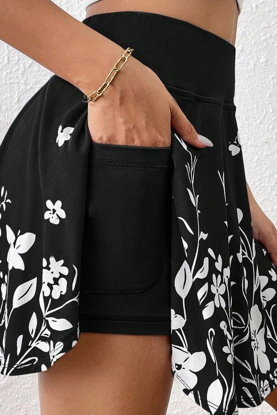 🌼 Women's Minimalist Floral Print High-Waisted Shorts with Pockets FitiqueFit