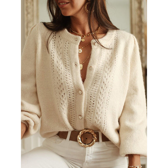 Women's 2025 Trendy Cardigan Sweater Long Sleeve Open Front, Button Down Jacket Style Fall Knitwear CJ US