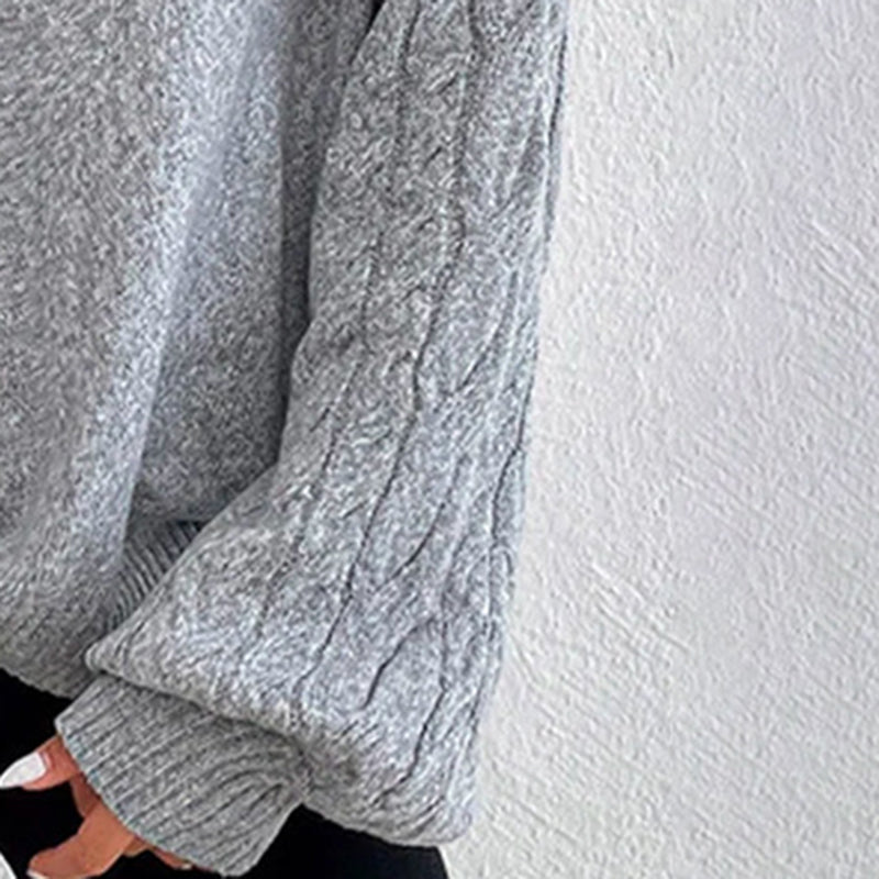 Women's Cold Shoulder Sweater - Sexy High Neck Cut Out Pullover Long Sleeve Top 