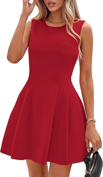 Sleeveless Solid Color Casual Dress Women 