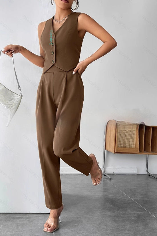 Womens Jumpsuit Commuter Slim Fit Suit 