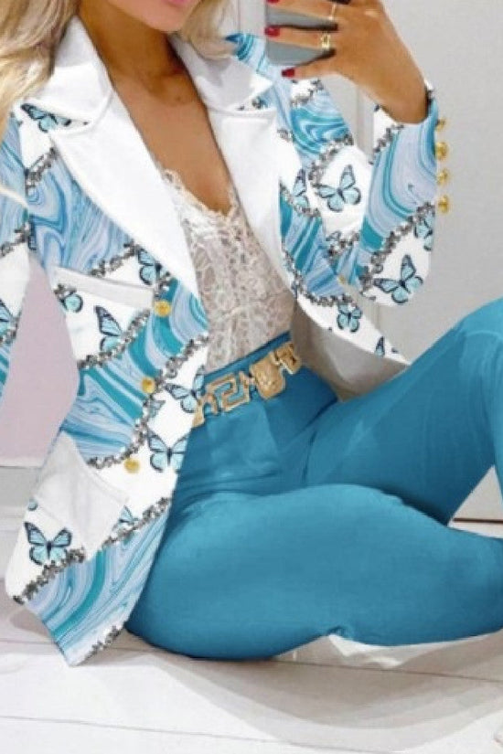 Casual Fashion Set Women's Suit Pink Suit Yellow Brown Striped Dotted Chain 