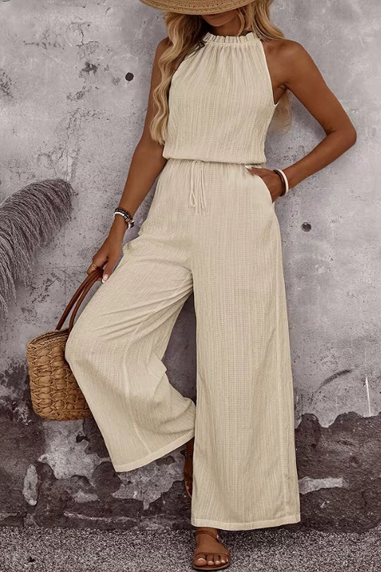 Womens Draped-Neck Vest And Casual Pants Set 