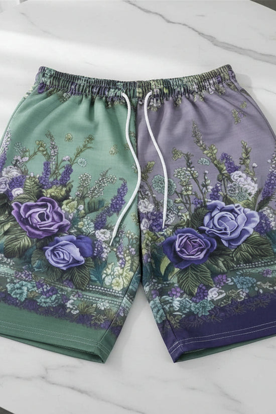 Women’s Retro Floral Print Casual Shorts 