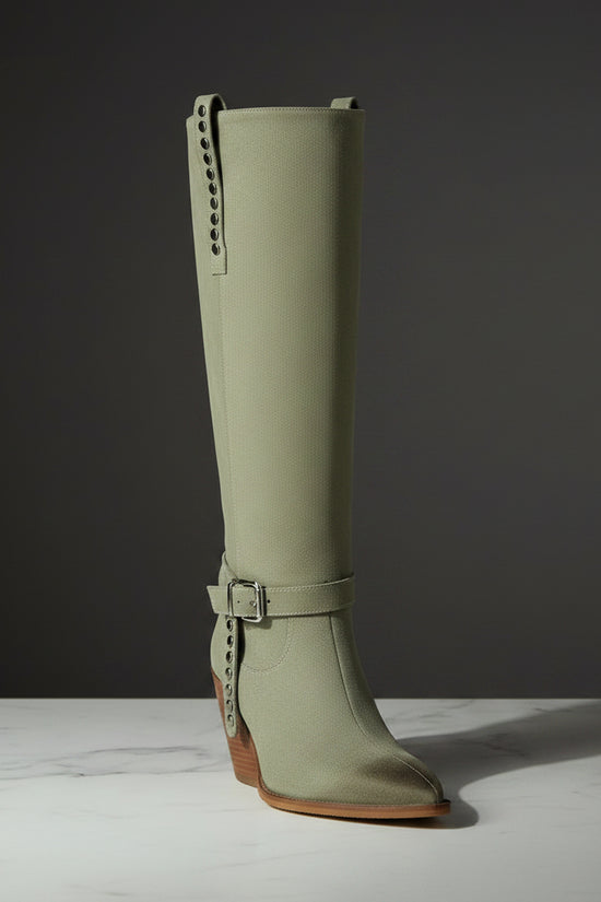 Lady's High Heel Boots with Studs, Pointed Toe, High Shaft Western Style Made to order, ships in 7 days 