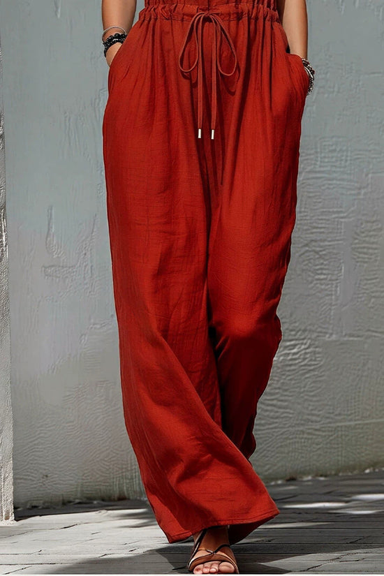 Womens Sleeveless Solid-Color Long Holiday Jumpsuit 