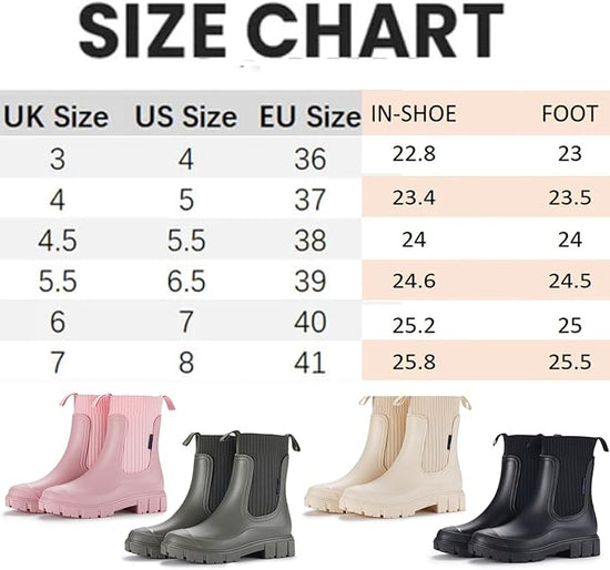Women’s Waterproof Mid-Tube Rain Boots – Non-Slip Rubber Boots 