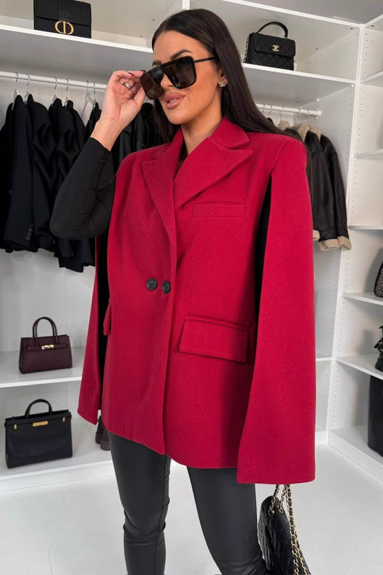 Fashion Solid Color Loose Shawl Coat 