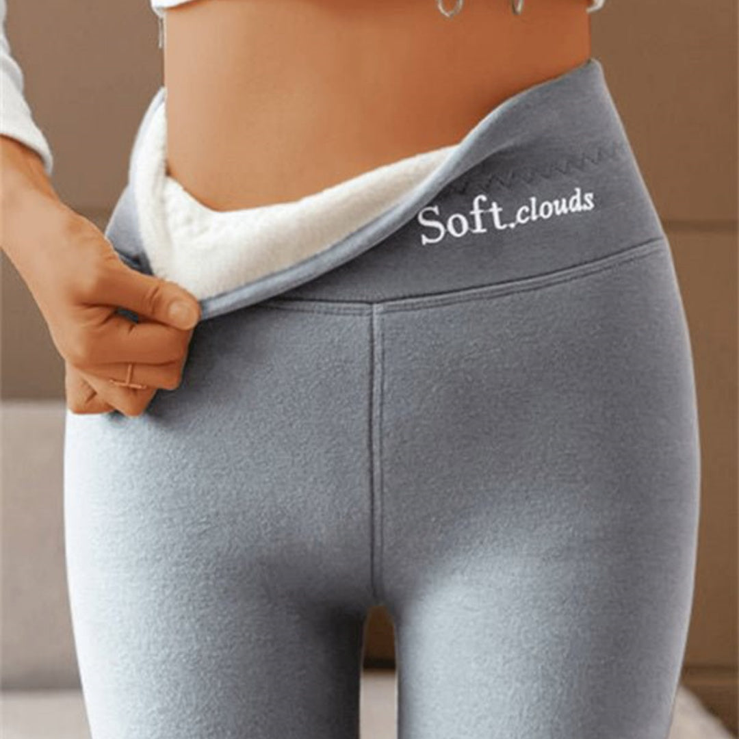 Women's Outer High Waist Hip Lift Leggings Fleece-lined Shark Pants 