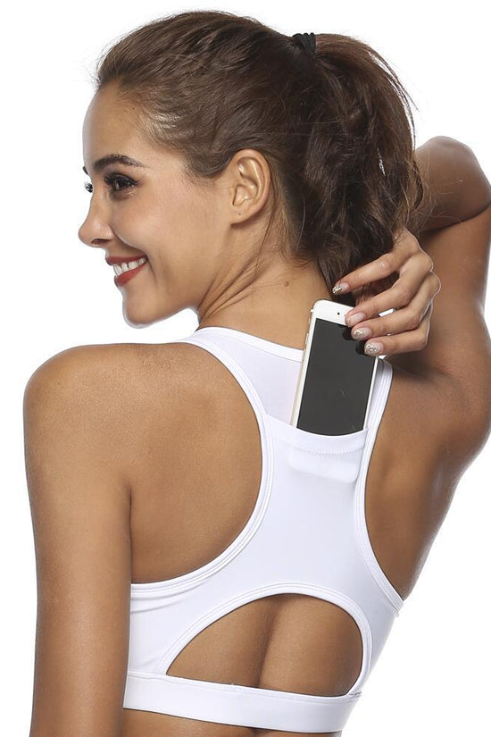 Women’s Breathable Sports Bra with Back Pocket CJ
