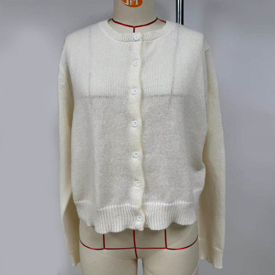 Light Ribbed Button-Up Cardigan CJ US