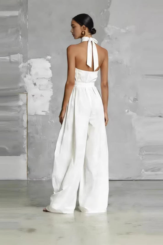 Fashionable And Elegant Belted Pleated Jumpsuit With A Cinched Waist 