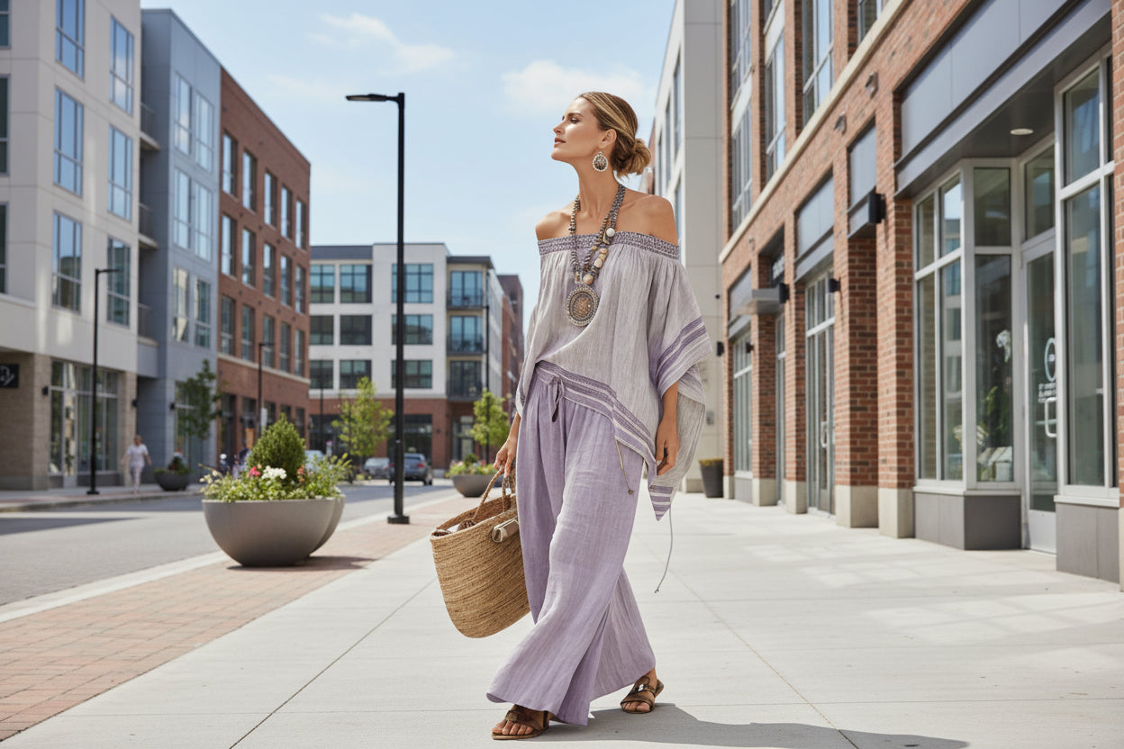 Loose Casual Womens Summer Cross-Border Fashion Beach Vacation Two-Piece Set 