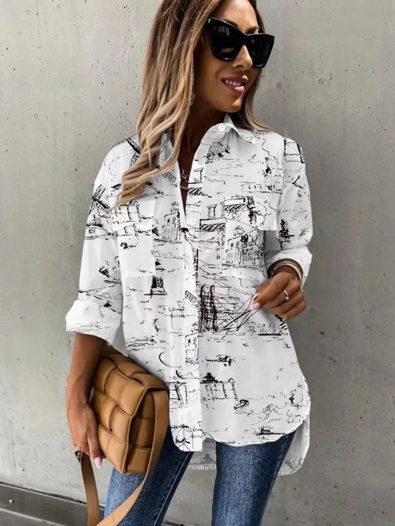Large Size Two-piece Set Women's Long Sleeve Casual Shirt Diversi Fashion™