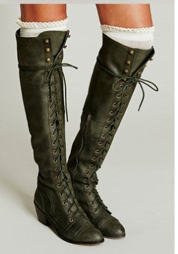 Women’s Over-the-Knee Boots – Round Toe Stylish Tall Winter Boots - FitiqueFit