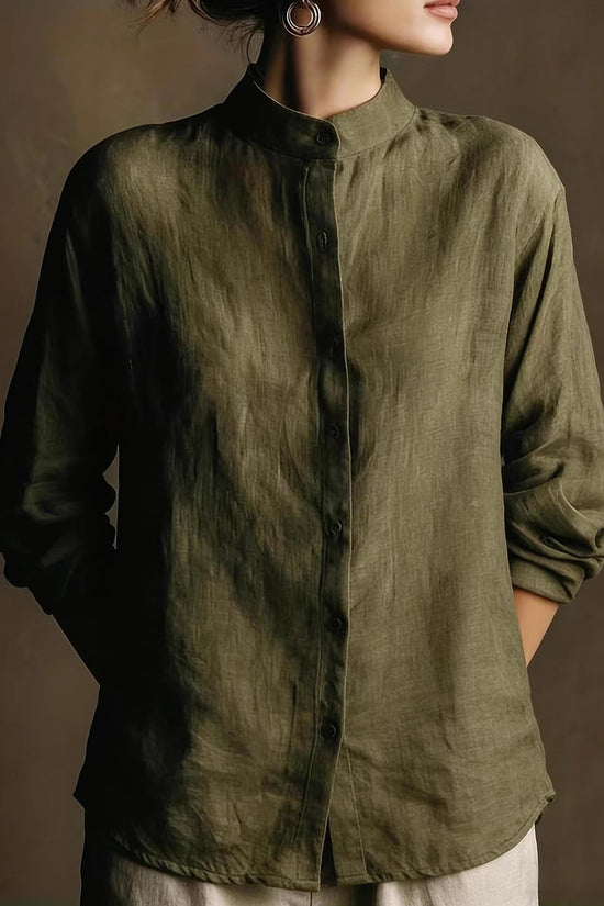 Collar loose long sleeved shirt