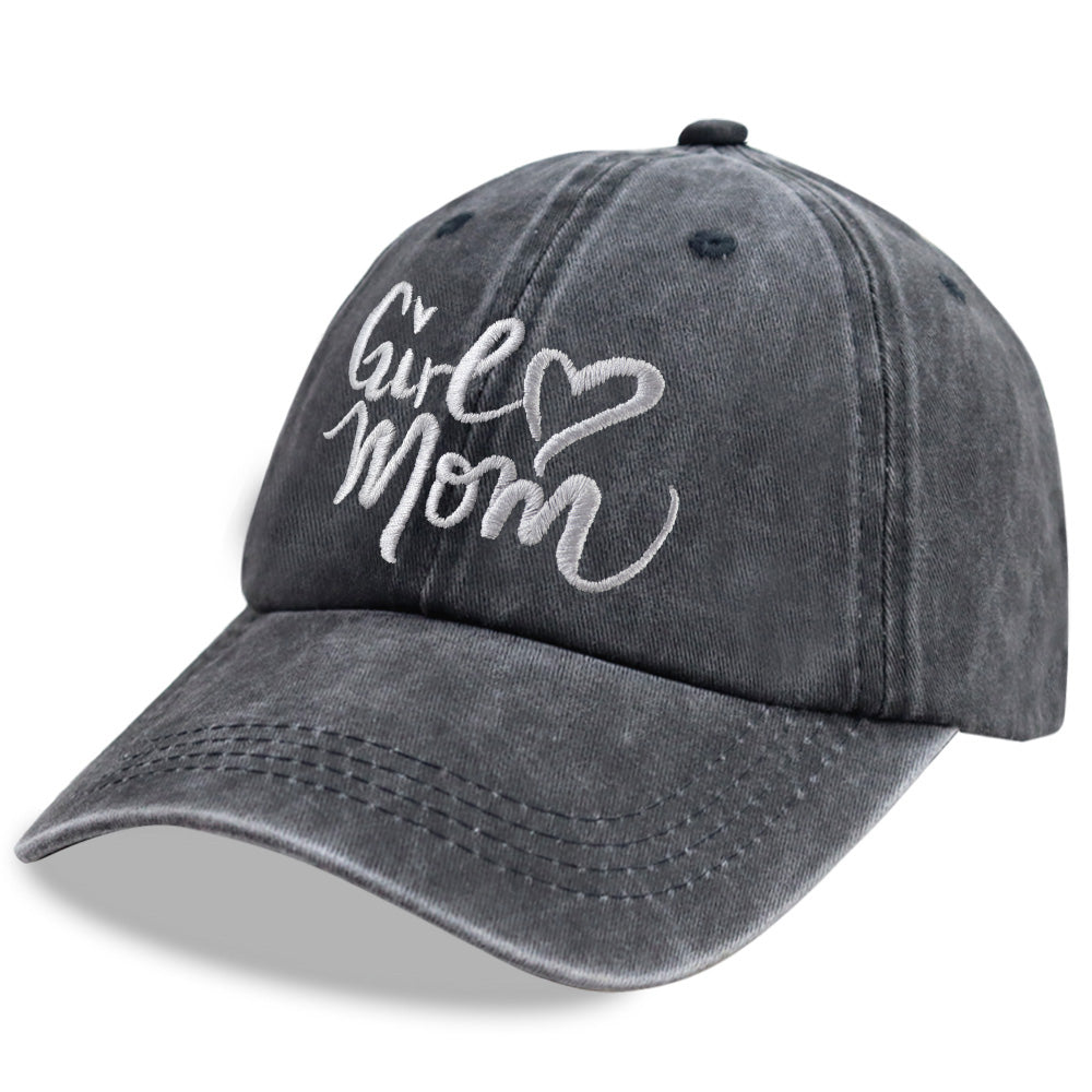 Girl Mom Adjustable Wash Cotton Baseball Cap 