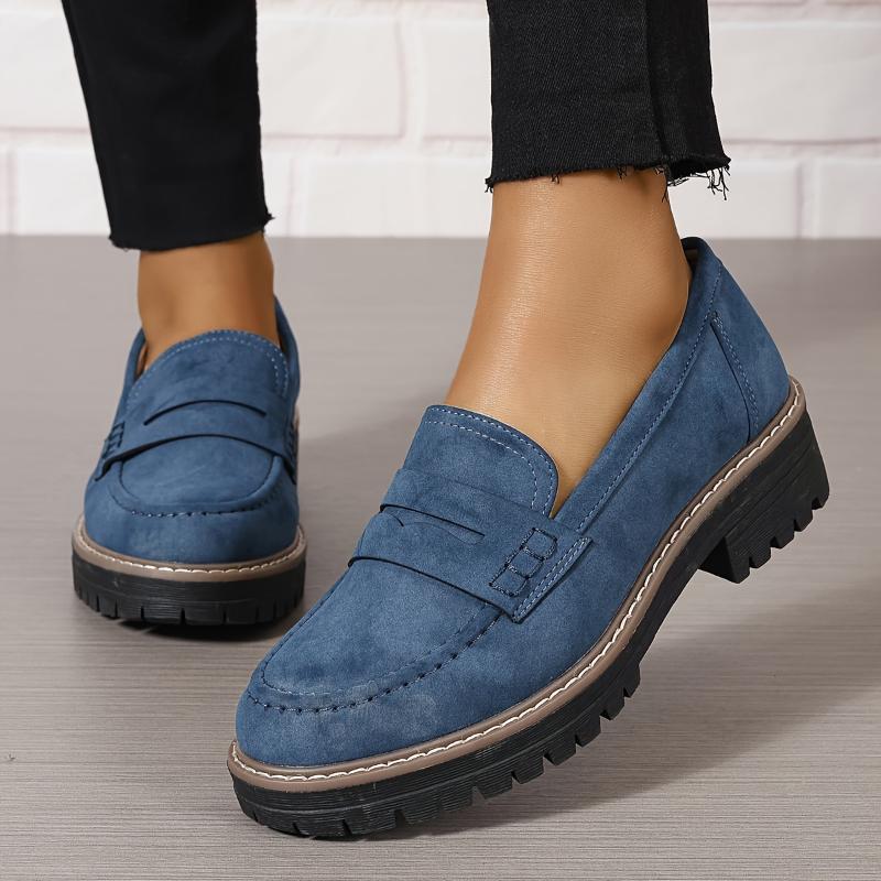 Women's Solid Color Fashionable Thick-soled Loafers 