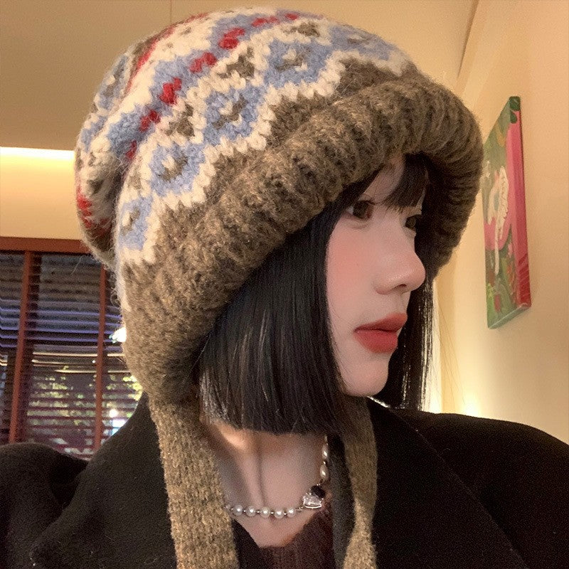 Winter Vintage Wool Bag Cap – Warm Ear Protection Hat for Cold Weather - FitiqueFit