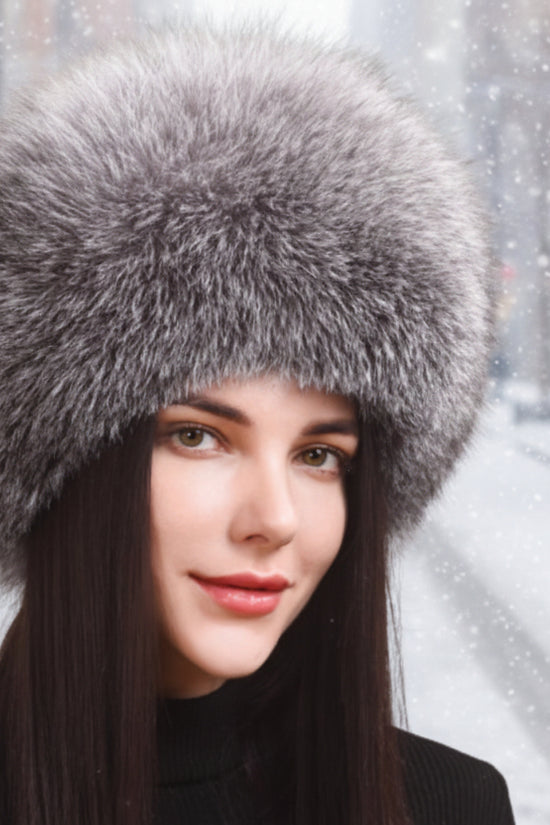 Women's Winter Genuine Leather Ethnic Style Warm Ear Protection Hat 