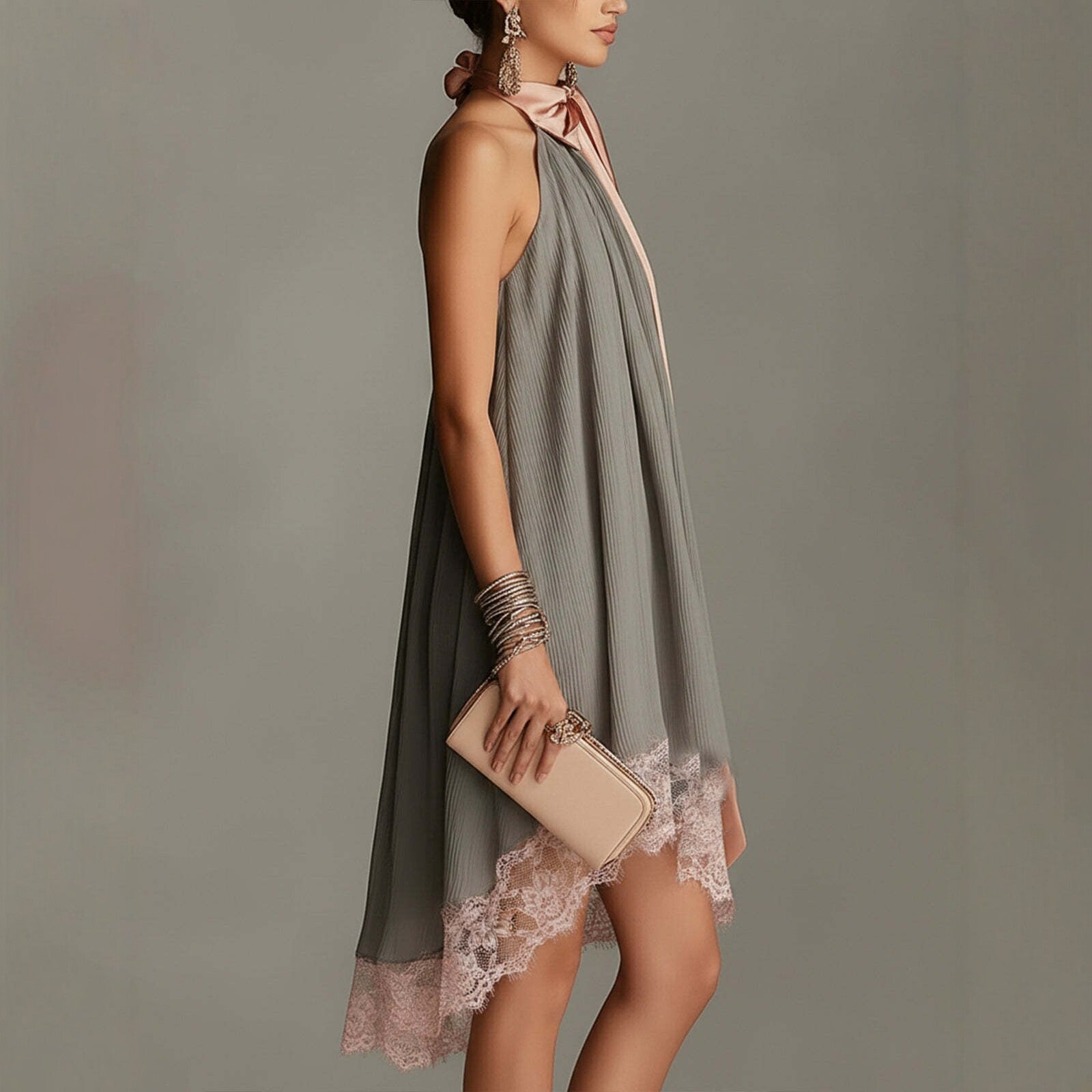 Style Strapless Printed Fitted Slimming Vacation Long Dress for Women 