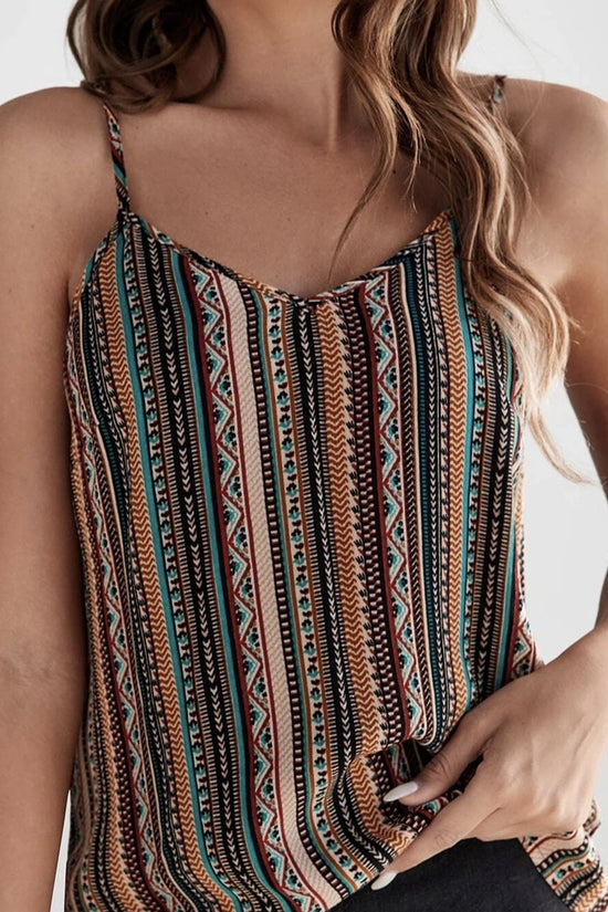 Women’s Geographical Print Retro Camisole Top CJ US