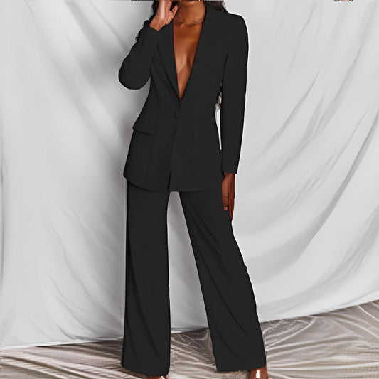 Women's Professional Blazer & Trousers Suit Set – Long Sleeve, Full Length 