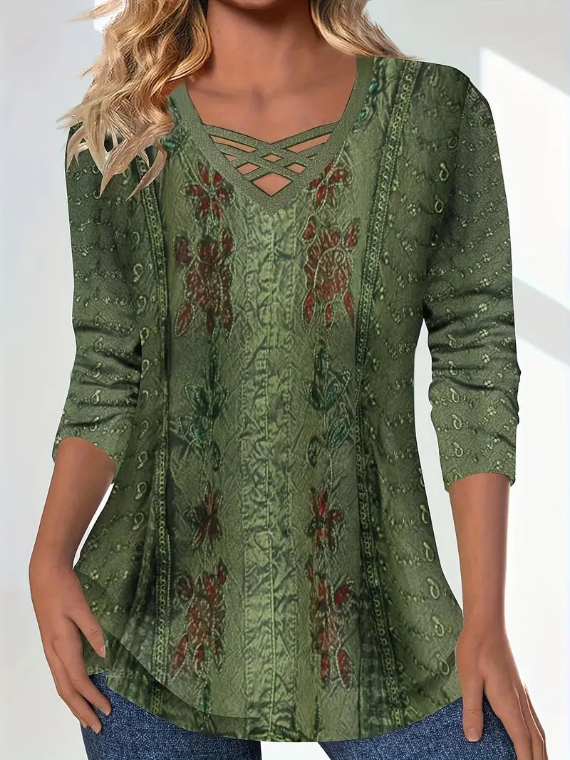Women’s Lace Heart Print T-Shirt – Summer Short Sleeve Casual Top CJ