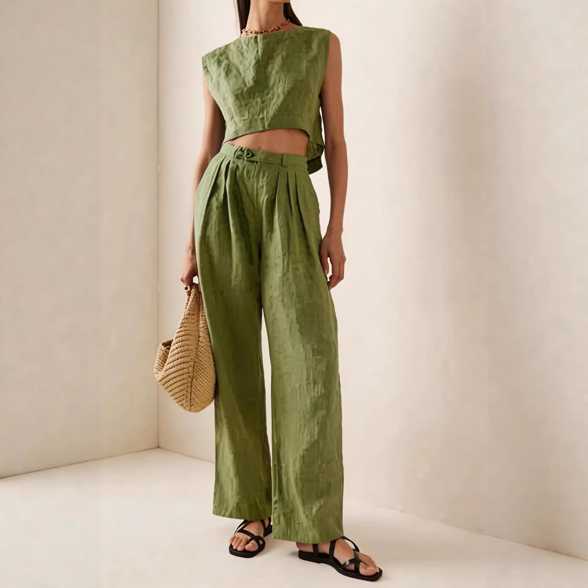 Breathable Comfortable Crew-neck Loose-fitting Casual Set 