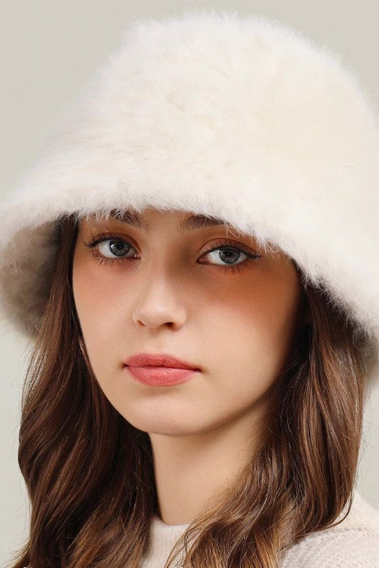 Big Head Circumference Real Rabbit Plush Hat 