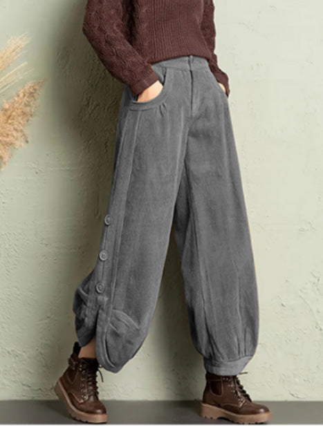 AutumnWinter Corduroy Wide-Leg Pants For Women 