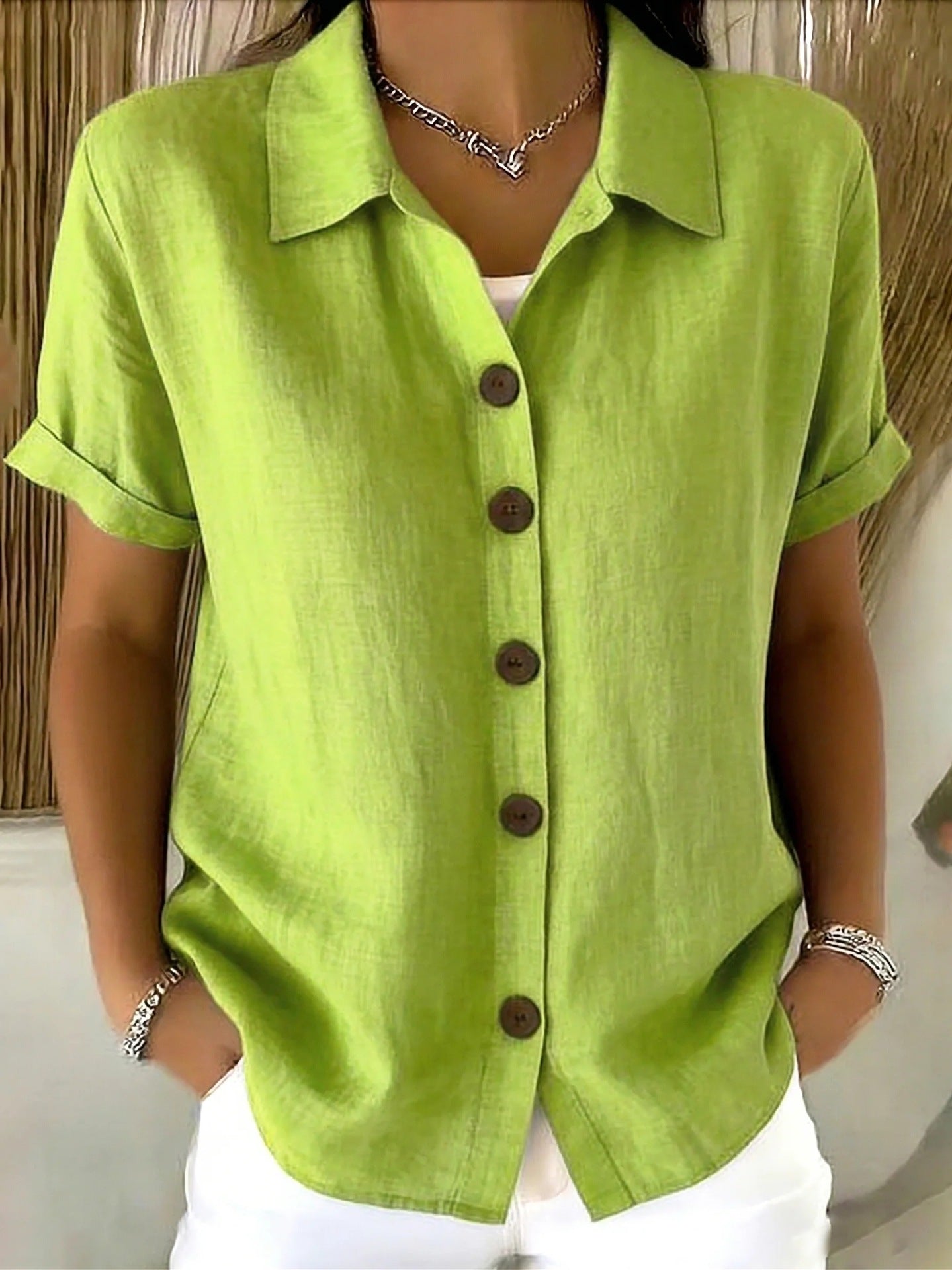 Collar short sleeved top 