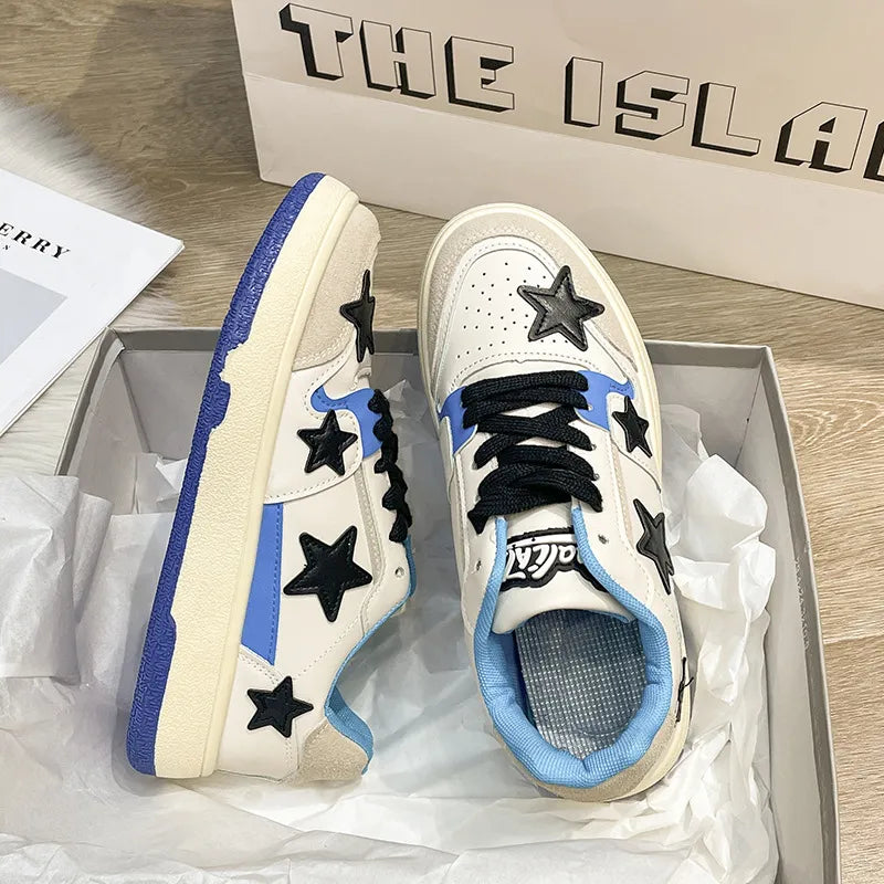 Contrast Star Round Toe Athletic Sneakers 