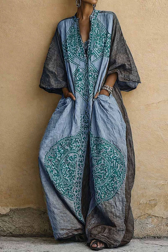 Printed Bohemian style wide leg jumpsuit for women 