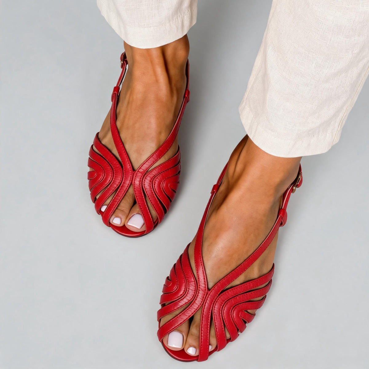 Made to order ships in 3–5 days Low heeled fish mouth strap beach casual women's sandals 