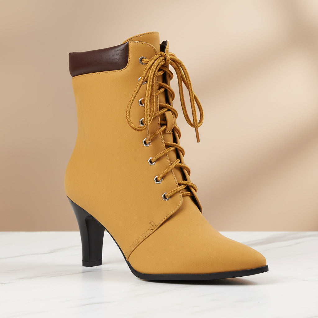 Low-cut Martin Boots Women's Pointed Toe Lace-up Ankle Boots Wide Sizes Autumn Winter Fashion Style Made to order, ships in 7 days 