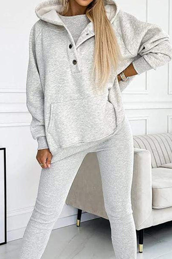 Women's Sports Suit Loose Hooded Sweatshirt & Vest Trousers | Diversi