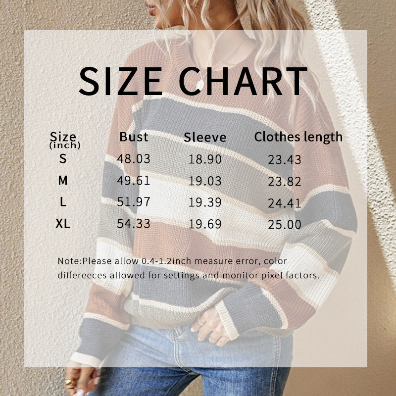 Women's 2025 Striped Color Block Sweater, Cute Crewneck Pullover Top, Fall Winter Fashion Knitwear CJ US