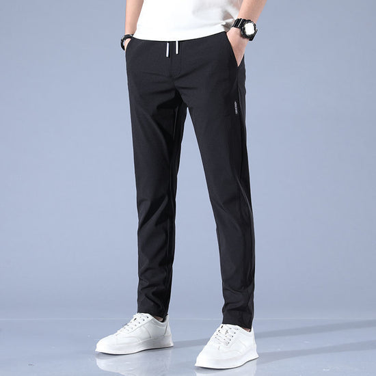 🧊 Men's Ice Silk Plus Size Straight-Leg Pants FitiqueFit