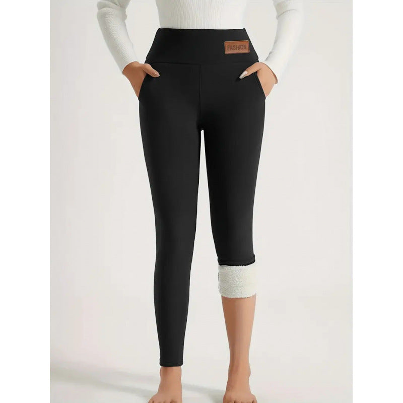 Women's High Waist Warm Fleece Lined Leggings 