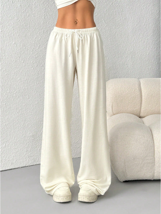 Straight-leg Minimalist Solid-color Womens Sweatpants 