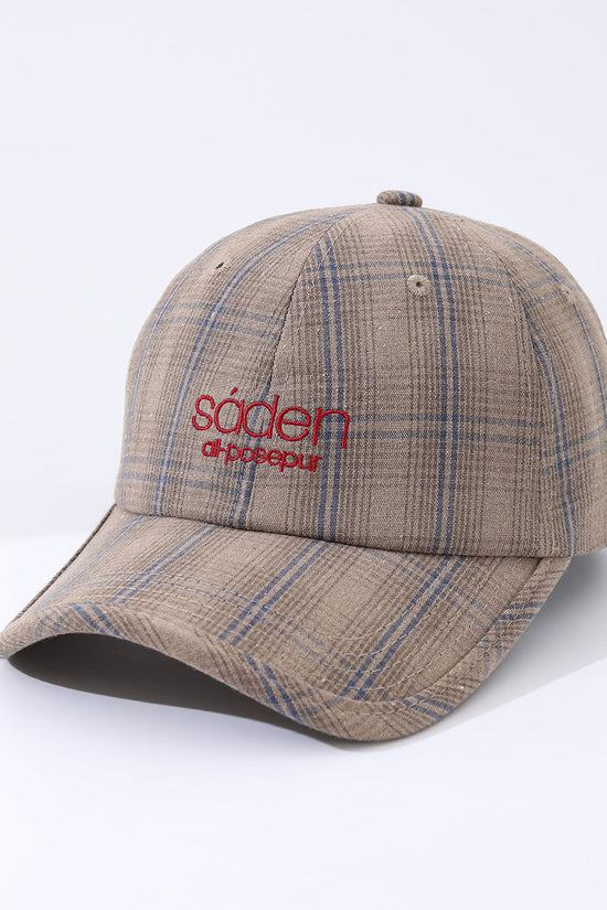 Striped Checkered Embroidered Letter Simple And Fashionable Baseball Cap Suitable For Daily Outdoor Outings And Travels 