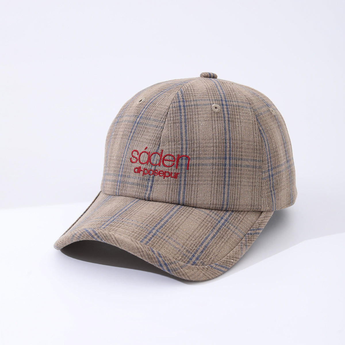 Striped Checkered Embroidered Letter Simple And Fashionable Baseball Cap Suitable For Daily Outdoor Outings And Travels 