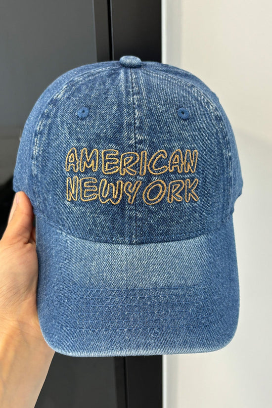 American Retro Washed Denim Peaked Cap Female Korean Style CJ
